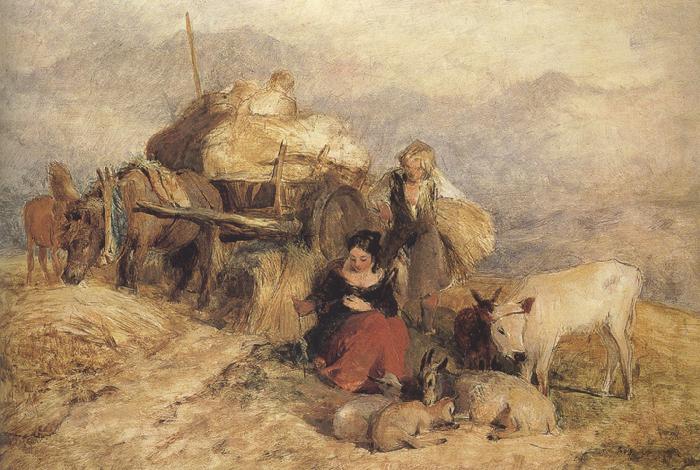 Sir edwin henry landseer,R.A. Sketch for Harvest in the Highlands (mk37) Spain oil painting art